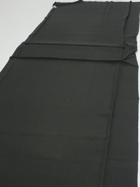 Photo5: 2U10z110  Japanese Kimono Silk  FABRIC Flowers Black 69.3x14.6 (5)