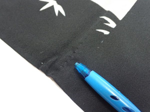 Photo7: 2T04z100  Japanese Kimono Silk  FABRIC Trees Black 67.7x14.6 (7)