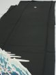 Photo5: 2T05z150  Japanese Kimono Silk  FABRIC  Black 57.5x18.5 (5)