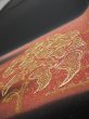Photo3: 2T07z110  Japanese Kimono Silk  FABRIC  Black 71.7x14.6 (3)