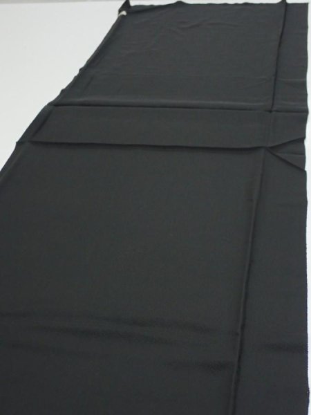 Photo5: 2T07z110  Japanese Kimono Silk  FABRIC  Black 71.7x14.6 (5)