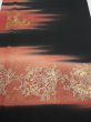 Photo1: 2T08z110  Japanese Kimono Silk  FABRIC  Black 70.9x14.6 (1)
