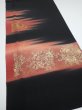 Photo2: 2T08z110  Japanese Kimono Silk  FABRIC  Black 70.9x14.6 (2)