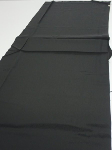 Photo5: 2T08z110  Japanese Kimono Silk  FABRIC  Black 70.9x14.6 (5)