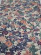 Photo1: 4B01z70  Japanese Kimono Silk  FABRIC Flowers Smoky white 41.7x14.6 (1)