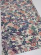 Photo2: 4B01z70  Japanese Kimono Silk  FABRIC Flowers Smoky white 41.7x14.6 (2)