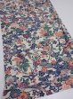 Photo2: 4B02z70  Japanese Kimono Silk  FABRIC Flowers Smoky white 41.7x14.6 (2)