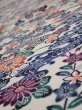 Photo4: 4B02z70  Japanese Kimono Silk  FABRIC Flowers Smoky white 41.7x14.6 (4)