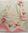 Photo1: 5106T09z1210 Vintage Japanese Kimono Silk FURISODE Phoenix Off-white (1)