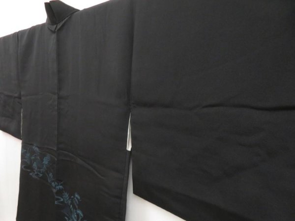Photo2: 5106T10z540 Vintage Japanese Kimono Silk HAORI Pine Black (2)