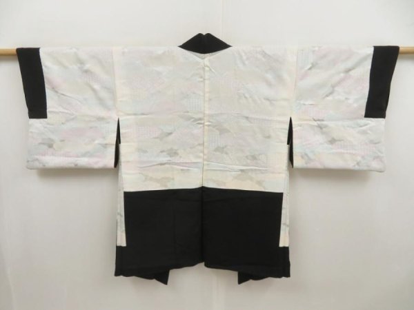 Photo6: 5106T10z540 Vintage Japanese Kimono Silk HAORI Pine Black (6)