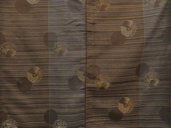 Photo5: 5106T11z640 Vintage Japanese Kimono Silk KOMON  Dark brown (5)
