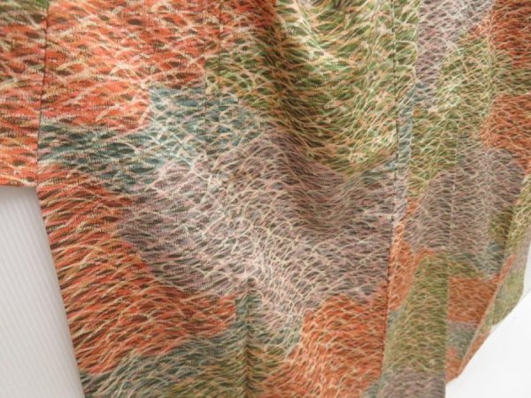 Photo3: 5106T12z920 Vintage Japanese Kimono Silk KOMON Shibakusa Dark orange (3)