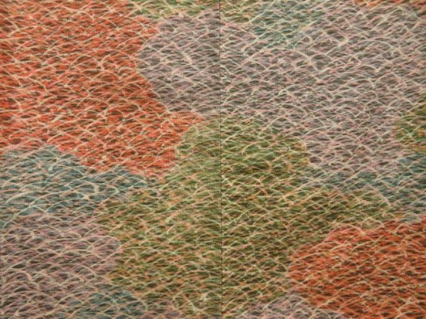 Photo7: 5106T12z920 Vintage Japanese Kimono Silk KOMON Shibakusa Dark orange (7)