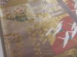 Photo4: 5115Y07z730  Japanese Kimono Silk FUKURO OBI Crane, Flowers  165.4x12.2 (4)