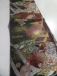 Photo3: 5115Y08z940  Japanese Kimono Silk FUKURO OBI Makimono Black 173.2x12.2 (3)