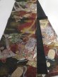 Photo7: 5115Y08z940  Japanese Kimono Silk FUKURO OBI Makimono Black 173.2x12.2 (7)