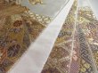 Photo2: 5115Y09z970  Japanese Kimono Silk FUKURO OBI Tabane-noshi Silver 168.5x12.2 (2)