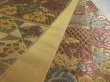 Photo2: 5115Y01z710  Japanese Kimono Silk FUKURO OBI Flowers Light brown 168.5x12.0 (2)