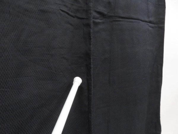 Photo5: 5107T01z440 Vintage Japanese Kimono Silk See through Men's Black (5)