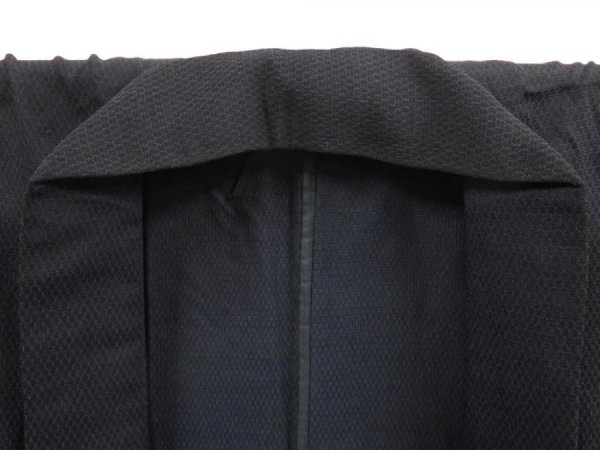 Photo6: 5107T01z440 Vintage Japanese Kimono Silk See through Men's Black (6)