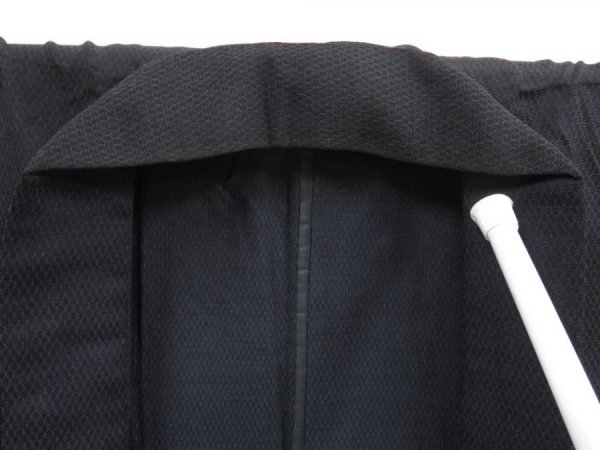 Photo7: 5107T01z440 Vintage Japanese Kimono Silk See through Men's Black (7)