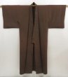 Photo7: 5107T02z890 Vintage Japanese Kimono Silk Men's  Plain Burnt brown (7)