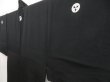 Photo2: 5107T03z920 Vintage Japanese Kimono Silk Men's  Plain Black (2)