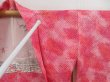Photo8: 5107T04z430 Vintage Japanese Kimono Silk SHIBORI HAORI  Red-Pink (8)