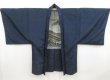 Photo4: 5107T06z550 Vintage Japanese Kimono Silk Men's HAORI Mt.Fuji Navy (4)