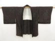 Photo5: 5107T09z560 Vintage Japanese Kimono Silk HAORI Stream Dark brown (5)