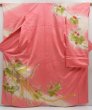 Photo1: 5107T11z1030 Vintage Japanese Kimono Silk FURISODE Phoenix Pink (1)