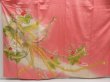 Photo3: 5107T11z1030 Vintage Japanese Kimono Silk FURISODE Phoenix Pink (3)