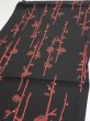 Photo3: 1L01z60  Japanese Kimono Silk  FABRIC Plum branch Black 40.9x14.2 (3)