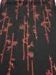 Photo1: 1L02z60  Japanese Kimono Silk  FABRIC Plum branch Black 40.9x14.4 (1)