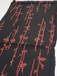 Photo3: 1L02z60  Japanese Kimono Silk  FABRIC Plum branch Black 40.9x14.4 (3)