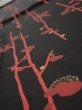 Photo4: 1L02z60  Japanese Kimono Silk  FABRIC Plum branch Black 40.9x14.4 (4)