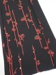 Photo2: 1L03z50  Japanese Kimono Silk  FABRIC Plum branch Black 48.4x10.2 (2)