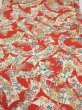 Photo1: 1L01z70  Japanese Kimono Crepe Silk  FABRIC Noshi Orange-Red 44.9x14.6 (1)