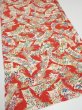 Photo2: 1L01z70  Japanese Kimono Crepe Silk  FABRIC Noshi Orange-Red 44.9x14.6 (2)