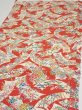 Photo4: 1L01z70  Japanese Kimono Crepe Silk  FABRIC Noshi Orange-Red 44.9x14.6 (4)