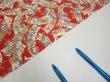 Photo6: 1L01z70  Japanese Kimono Crepe Silk  FABRIC Noshi Orange-Red 44.9x14.6 (6)