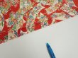Photo7: 1L01z70  Japanese Kimono Crepe Silk  FABRIC Noshi Orange-Red 44.9x14.6 (7)