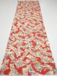 Photo5: 1L02z70  Japanese Kimono Crepe Silk  FABRIC Noshi Orange-Red 44.9x14.6 (5)