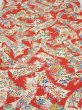 Photo1: 1L06z100  Japanese Kimono Crepe Silk  FABRIC Noshi Orange-Red 64.6x14.8 (1)