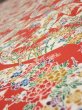 Photo4: 1L06z100  Japanese Kimono Crepe Silk  FABRIC Noshi Orange-Red 64.6x14.8 (4)