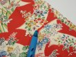 Photo6: 1L06z100  Japanese Kimono Crepe Silk  FABRIC Noshi Orange-Red 64.6x14.8 (6)