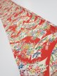 Photo1: 1L07z50  Japanese Kimono Crepe Silk  FABRIC Noshi Orange-Red 58.3x7.3 (1)