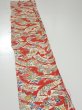 Photo3: 1L08z50  Japanese Kimono Crepe Silk  FABRIC Noshi Orange-Red 59.1x7.3 (3)