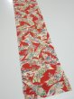 Photo2: 1L09z60  Japanese Kimono Crepe Silk  FABRIC Noshi Orange-Red 78.7x7.3 (2)
